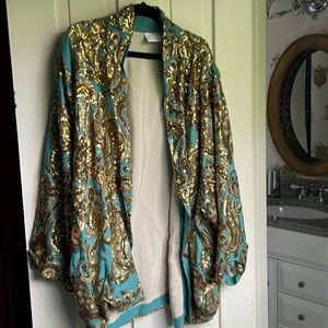stunning silk sequence kimono style jacket